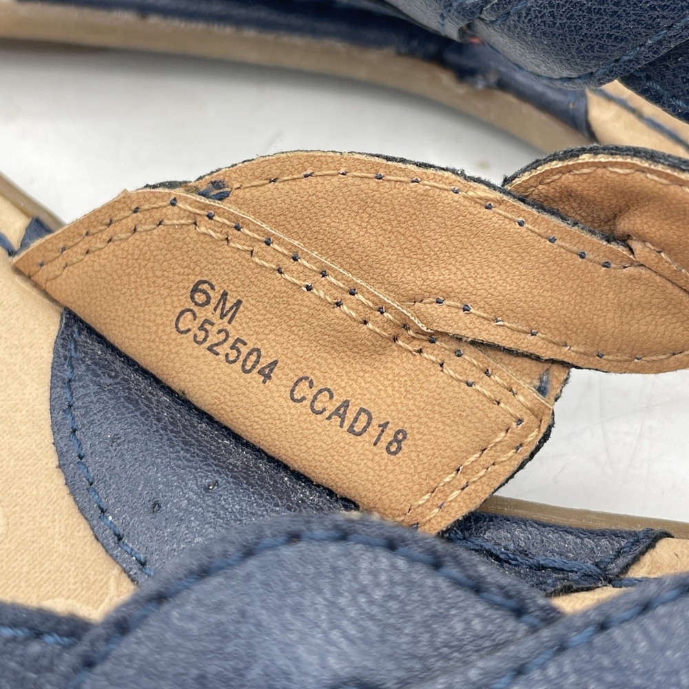 BOC Born Sandals Leather Thong Flip Flop Blue Coastal Comfort Vacation Beach 6M - Picture 2 of 4